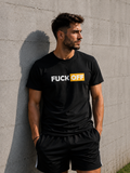T-shirt manches courtes noir Fuck Off Coton
