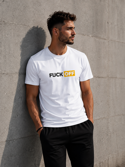 T-shirt manches courtes blanc Fuck Off