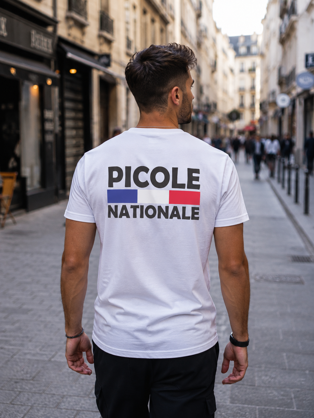 T-shirt Blanc "Picole Nationale" – Humour | 100% Coton, Coupe Regular