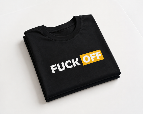 T-shirt manches courtes noir Fuck Off Coton