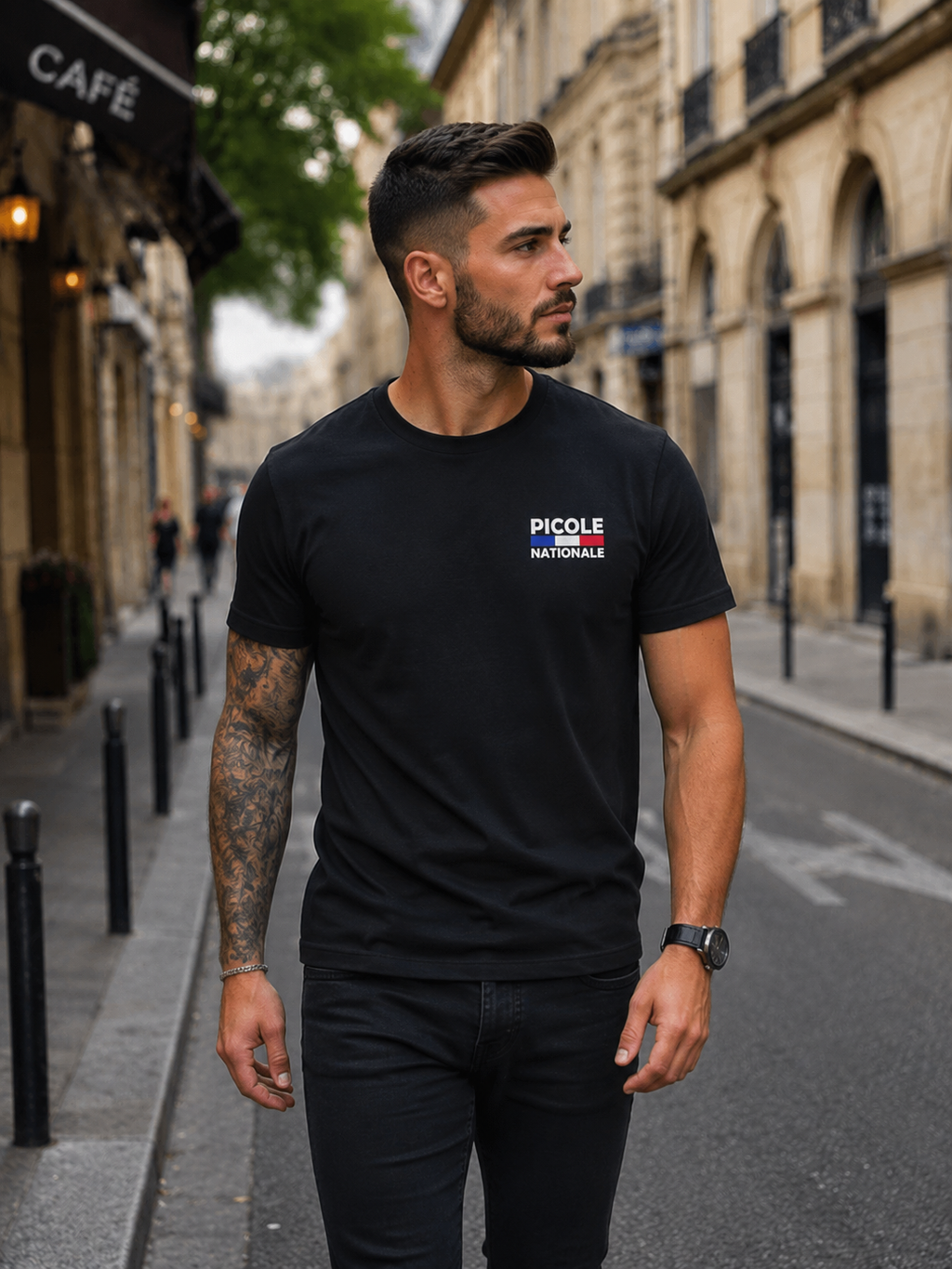 T-shirt Picole Nationale Regular Humour noir