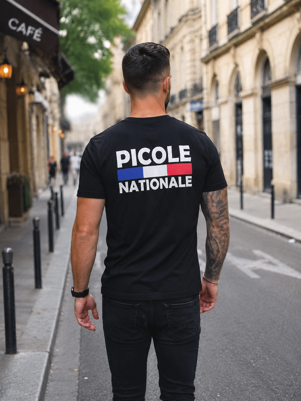 T-shirt Picole Nationale Regular Humour noir